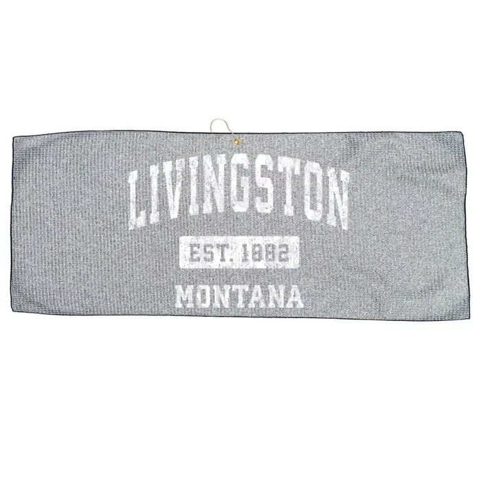 Livingston Montana Mt Vintage Sports Design Black Design Gift Large Microfiber Waffle Golf Towel