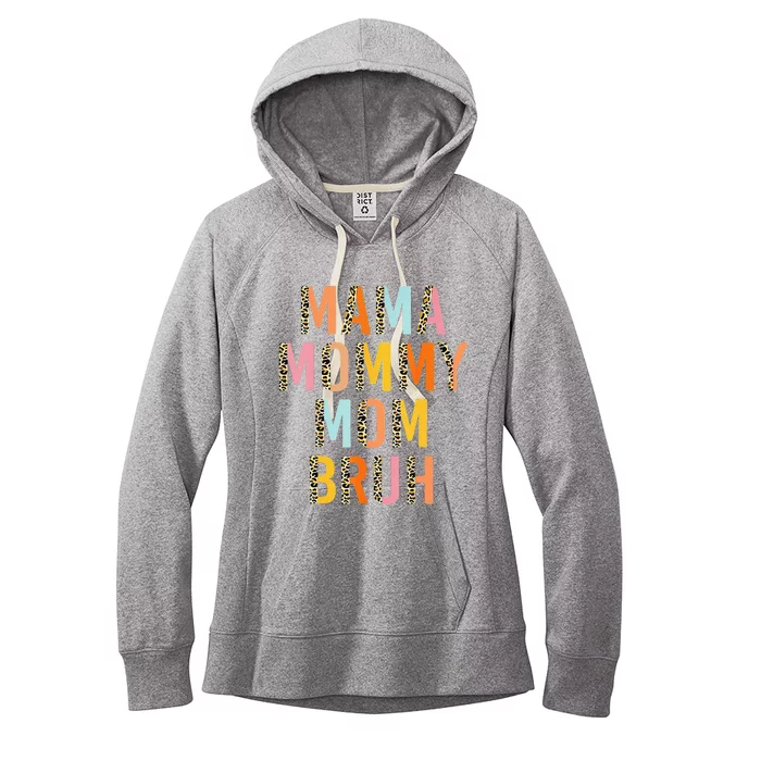 Leopard Mama Mommy Mom Bruh Funny Mother's Day Women's Fleece Hoodie