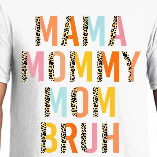 Leopard Mama Mommy Mom Bruh Funny Mother's Day Pajama Set