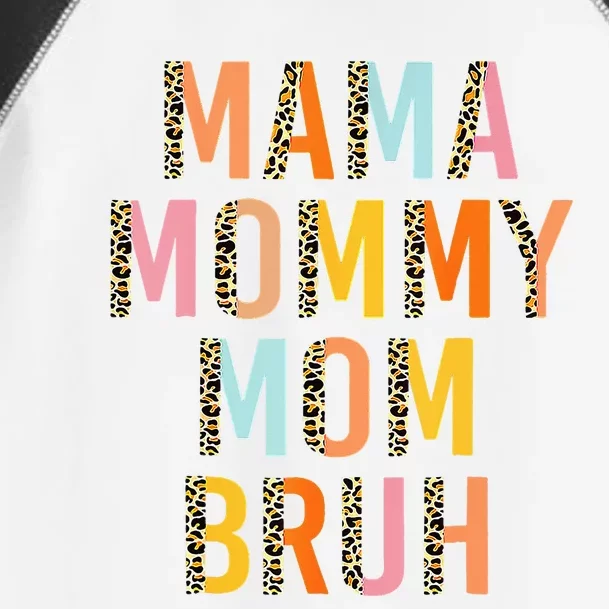 Leopard Mama Mommy Mom Bruh Funny Mother's Day Toddler Fine Jersey T-Shirt