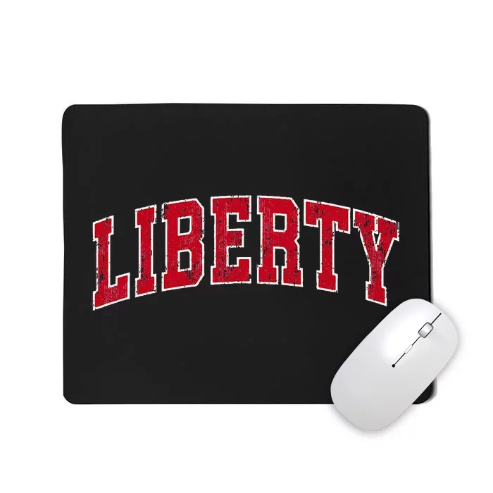 Liberty Missouri Mo Vintage Sports Design Red Design Mousepad