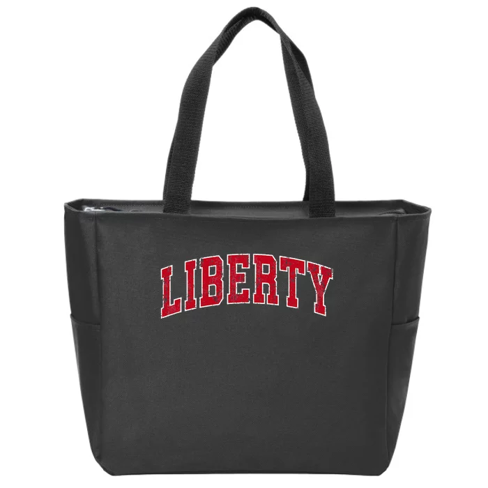 Liberty Missouri Mo Vintage Sports Design Red Design Zip Tote Bag