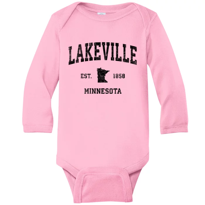 Lakeville Minnesota Mn Vintage Sports Baby Long Sleeve Bodysuit