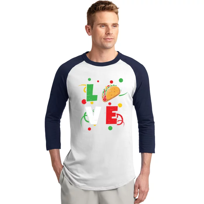 Love Mayo Mexican Fiesta Cinco De Mayo Valentine`s Day Cute Gift Baseball Sleeve Shirt