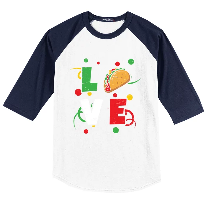 Love Mayo Mexican Fiesta Cinco De Mayo Valentine`s Day Cute Gift Baseball Sleeve Shirt