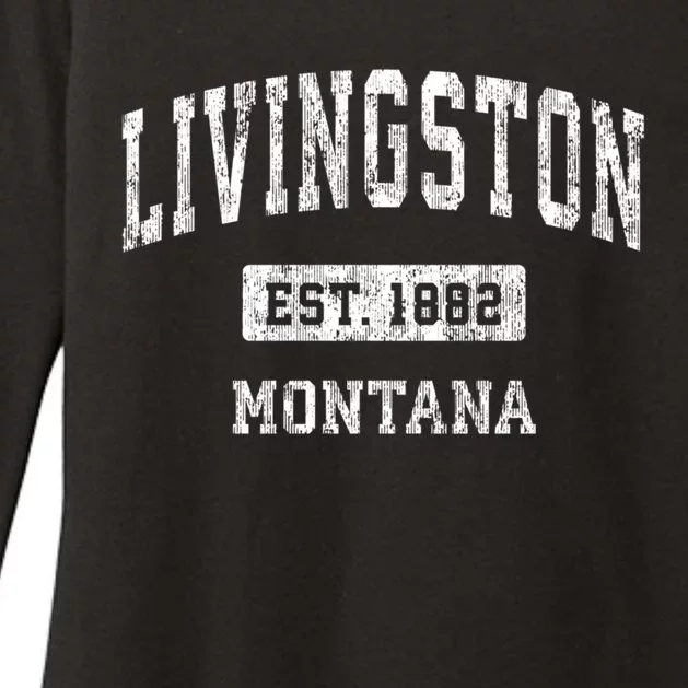 Livingston Montana Mt Vintage Sports Design Black Design Gift Womens CVC Long Sleeve Shirt