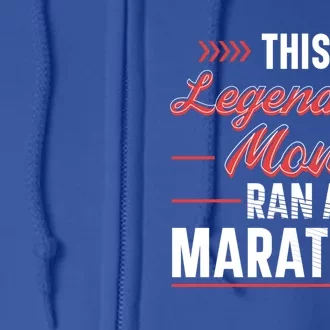 Legendary Mom Marathon Runner Marathon Gift Full Zip Hoodie