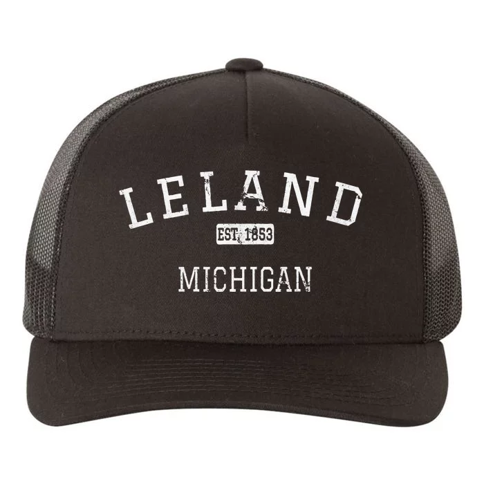 Leland Michigan Mi Vintage Yupoong Adult 5-Panel Trucker Hat