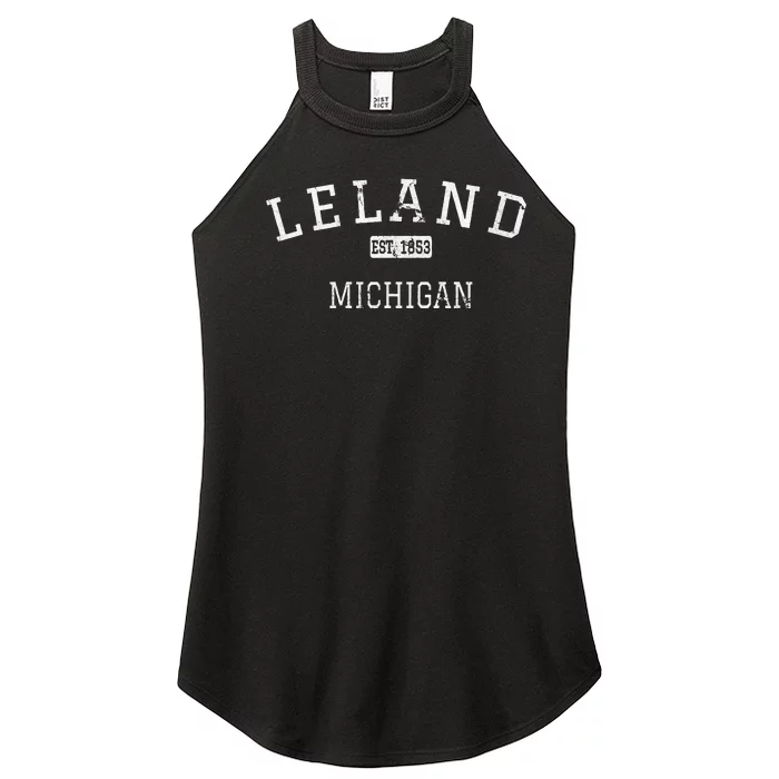 Leland Michigan Mi Vintage Women’s Perfect Tri Rocker Tank