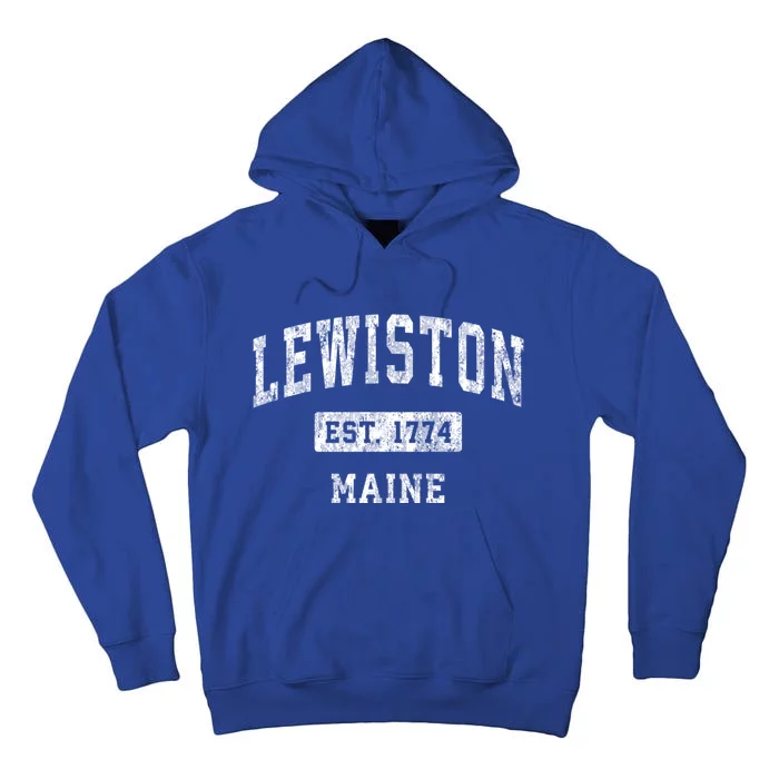 Lewiston Maine Me Vintage Established Sports Tall Hoodie