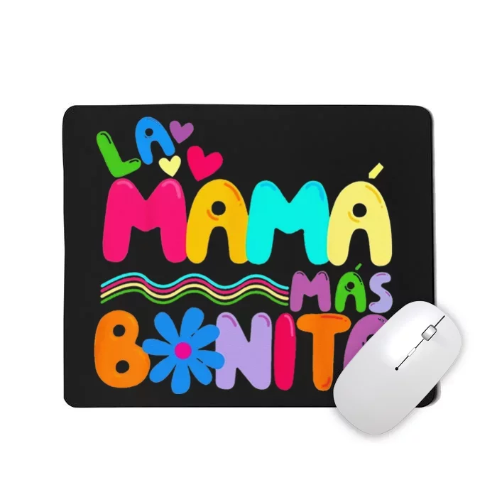 La MaMa Mas Bonita Retro Groovy Funny Spanish Mothers Day Mousepad