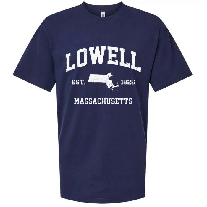 Lowell Massachusetts MA Vintage State Athletic Style Sueded Cloud Jersey T-Shirt