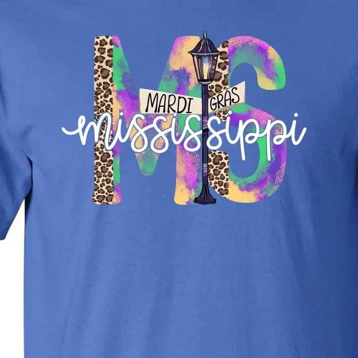 Leopard Mississippi Ms Mardi Gras Tall T-Shirt