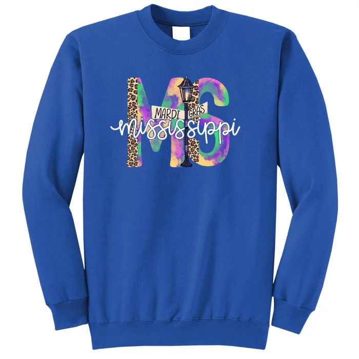 Leopard Mississippi Ms Mardi Gras Tall Sweatshirt