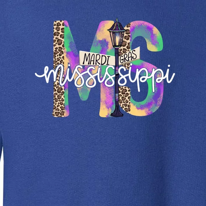 Leopard Mississippi Ms Mardi Gras Toddler Sweatshirt