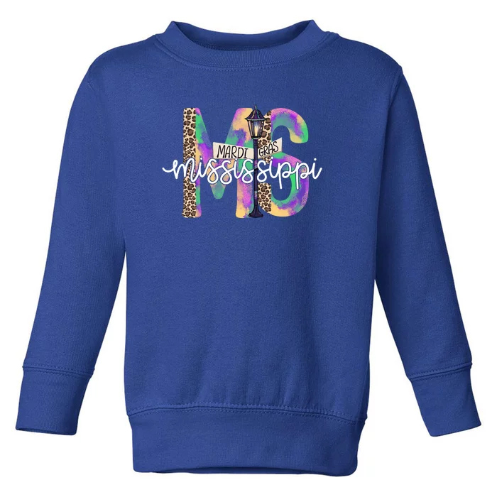 Leopard Mississippi Ms Mardi Gras Toddler Sweatshirt