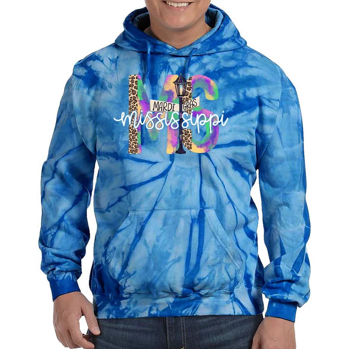 Leopard Mississippi Ms Mardi Gras Tie Dye Hoodie