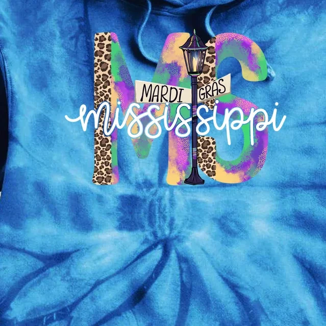 Leopard Mississippi Ms Mardi Gras Tie Dye Hoodie