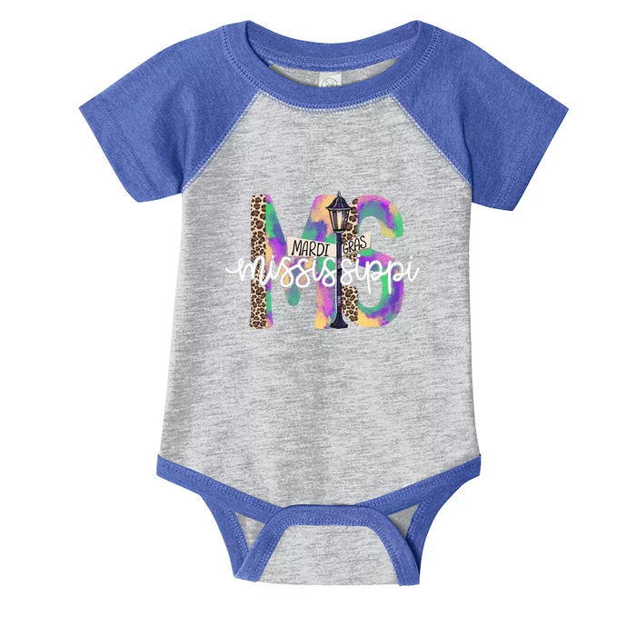 Leopard Mississippi Ms Mardi Gras Infant Baby Jersey Bodysuit