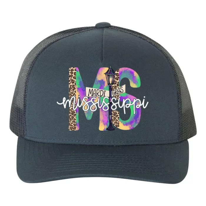 Leopard Mississippi Ms Mardi Gras Yupoong Adult 5-Panel Trucker Hat