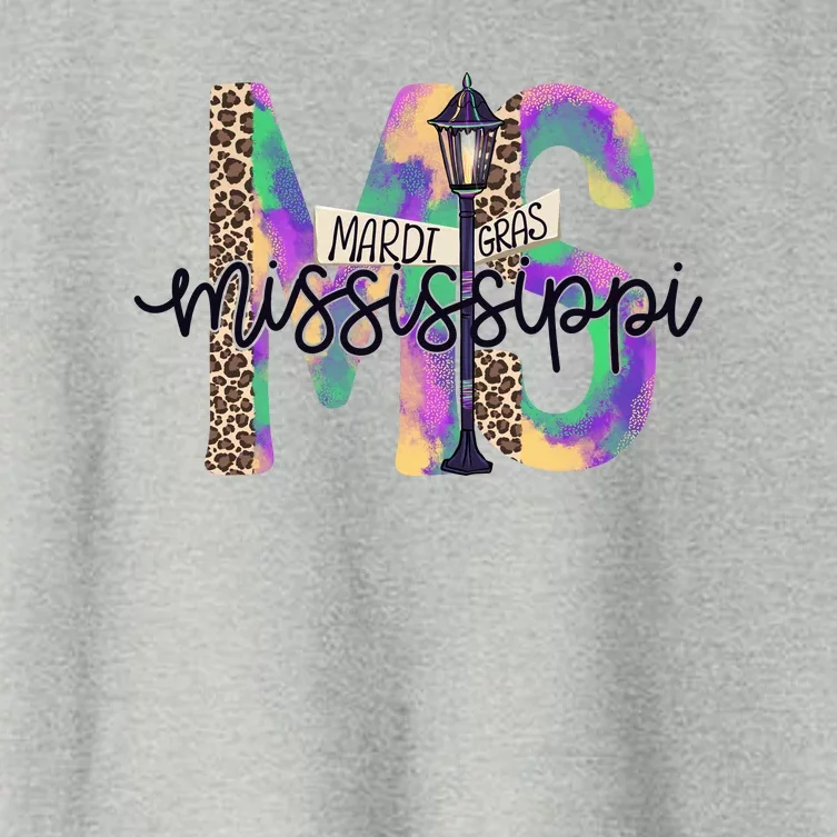 Leopard Mississippi Ms Mardi Gras Women's Crop Top Tee