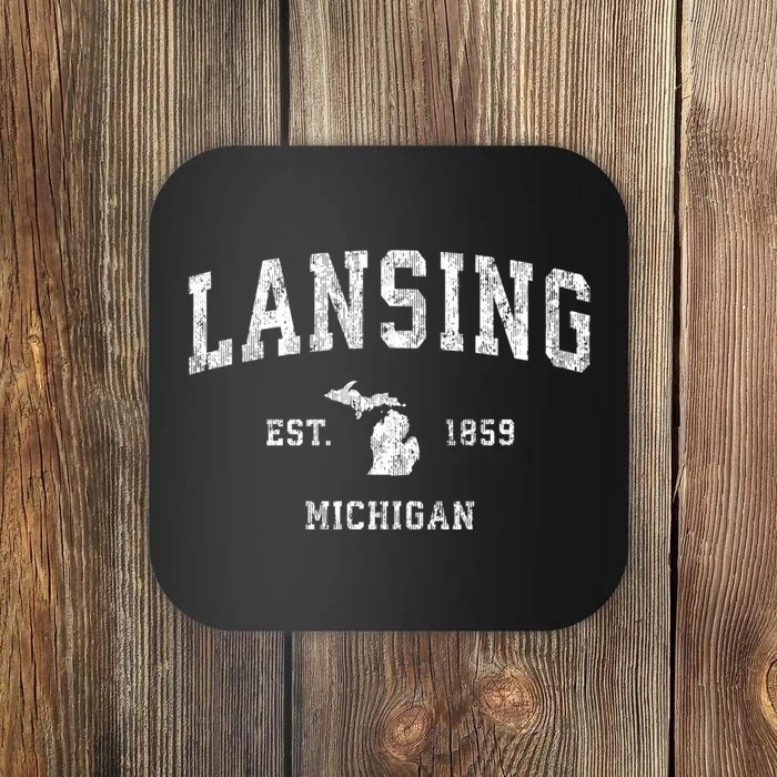 Lansing Michigan Mi Vintage Athletic Sports Coaster