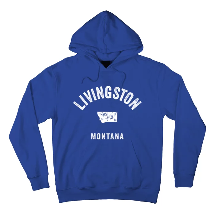 Livingston Montana Mt Vintage 70s Athletic Sports Design Meaningful Gift Hoodie