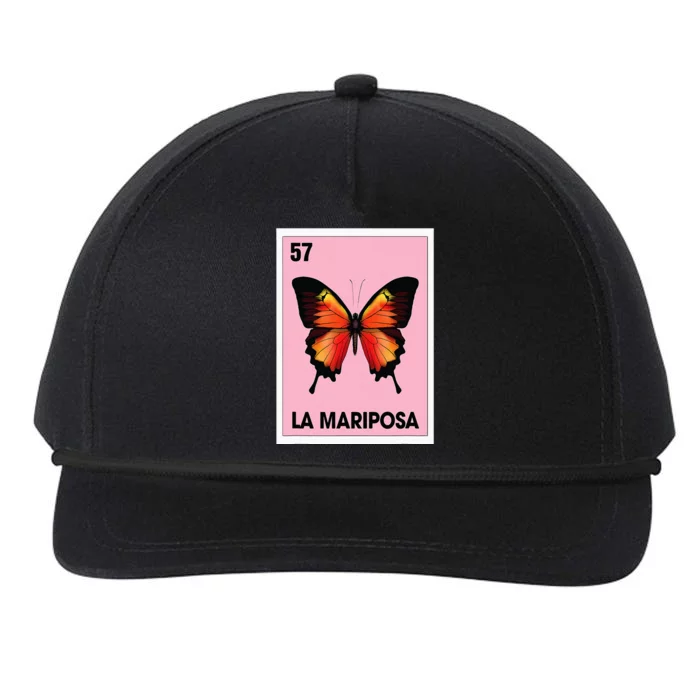 La Mariposa Mexican Bingo Card Game Butterfly Lover Spanish Snapback Five-Panel Rope Hat