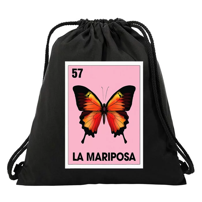 La Mariposa Mexican Bingo Card Game Butterfly Lover Spanish Drawstring Bag