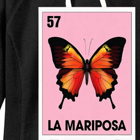 La Mariposa Mexican Bingo Card Game Butterfly Lover Spanish Women's Fleece Hoodie