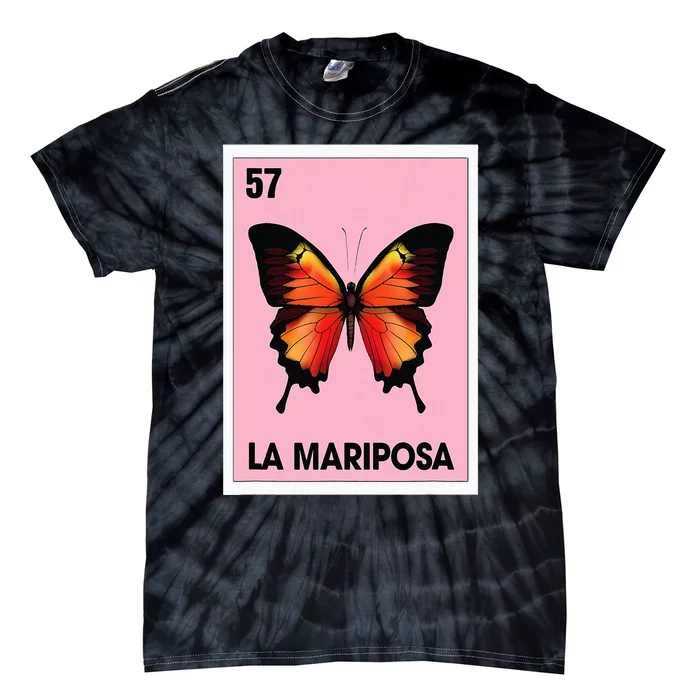 La Mariposa Mexican Bingo Card Game Butterfly Lover Spanish Tie-Dye T-Shirt