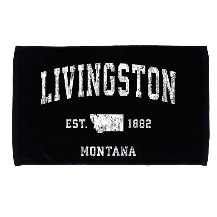 Livingston Montana Mt Vintage Athletic Sports Design Gift Microfiber Hand Towel