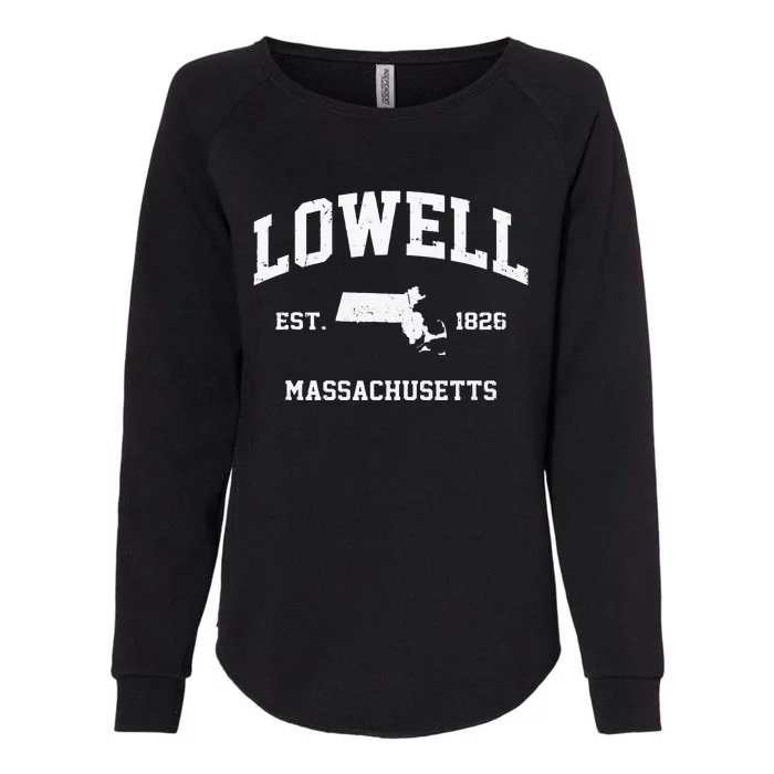 Lowell Massachusetts MA Vintage State Athletic Style Womens California Wash Sweatshirt