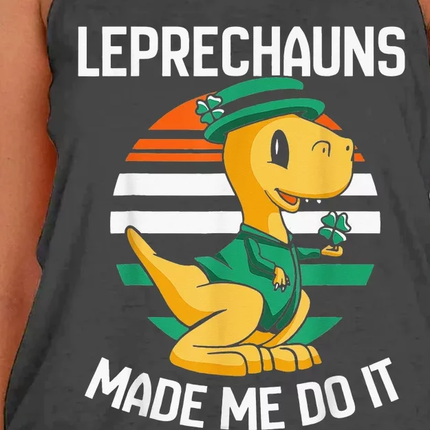 Leprechauns Made Me Do It St Patricks Day Irish Ireland Women's Knotted Racerback Tank