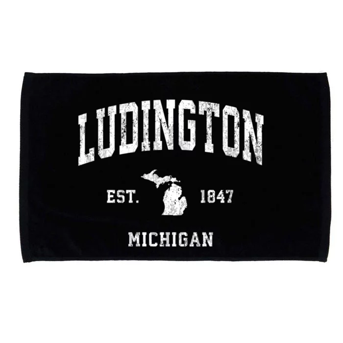 Ludington Michigan Mi Vintage Athletic Sports Microfiber Hand Towel