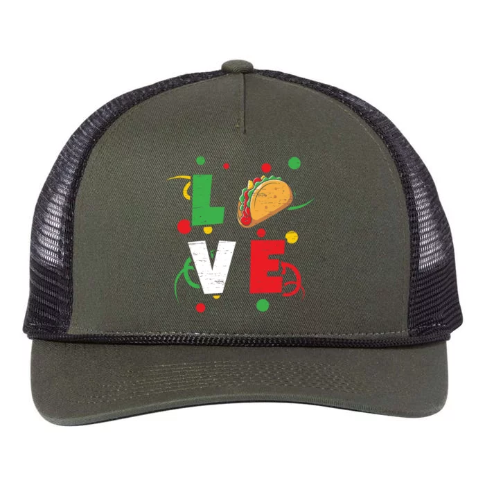 Love Mayo Mexican Fiesta Cinco De Mayo Valentine`s Day Gift Retro Rope Trucker Hat Cap