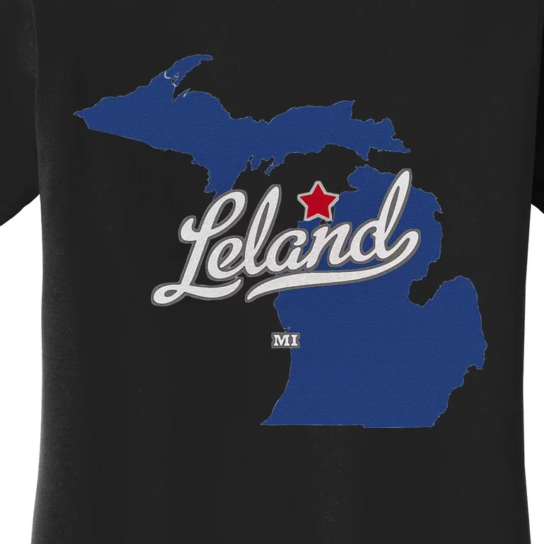 Leland Michigan MI Map Women's T-Shirt