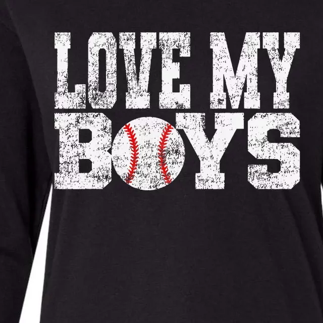 Love My Mom of Baseball Players Womens Cotton Relaxed Long Sleeve T-Shirt