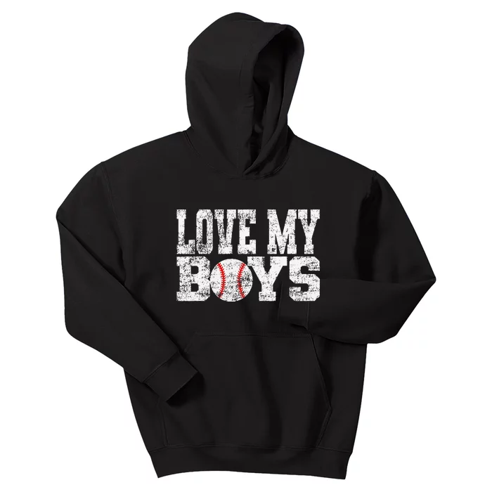 Love My Mom of Baseball Players Kids Hoodie