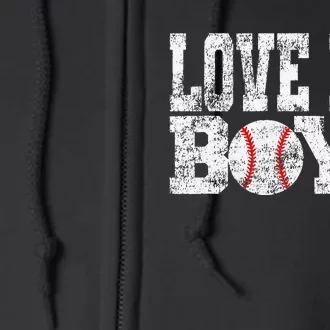 Love My Mom of Baseball Players Full Zip Hoodie