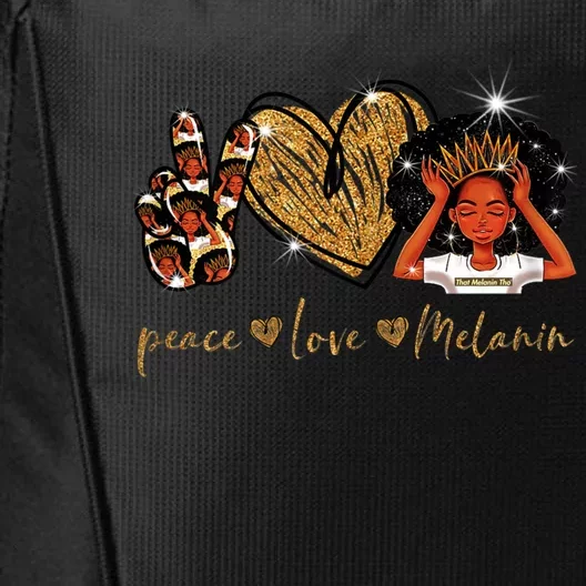 Love My Melanin Gift Black Owned Business Peace Love Melanin Gift City Backpack