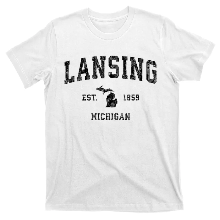 Lansing Michigan Mi Vintage Established Athletic Sports Design T-Shirt