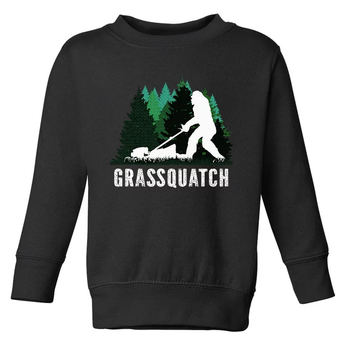 Lawn Mower Mowing Dad Landscaper Bigfoot Yeti Sasquatch Toddler Sweatshirt