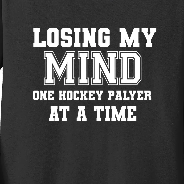 Losing My Mind One Hockey Player At A Time Father's Day Gift Kids Long Sleeve Shirt