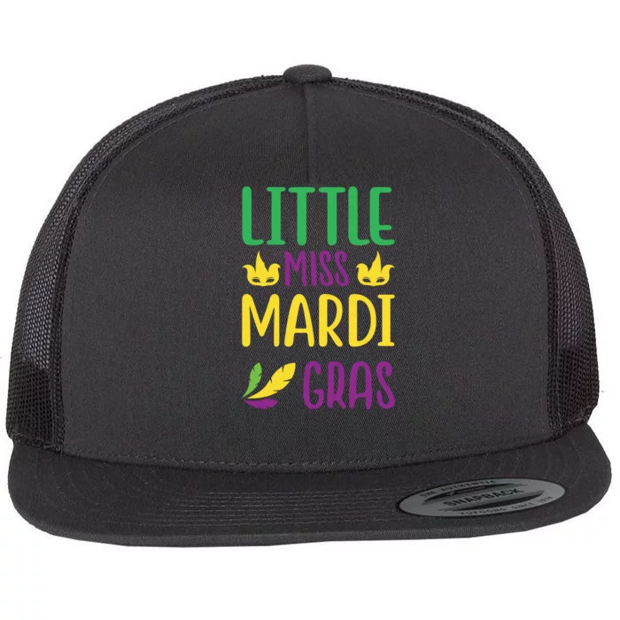 Little Miss Mardi Gras Flat Bill Trucker Hat