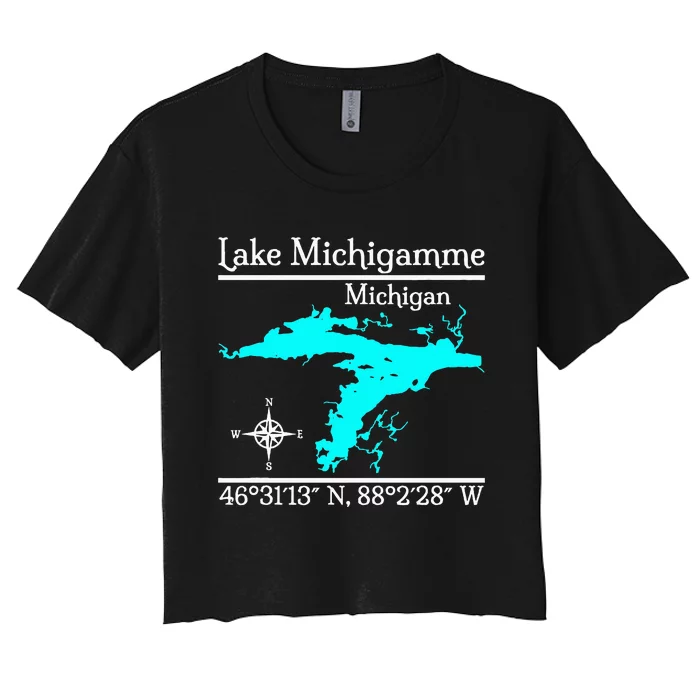 Lake Michigamme Michigan Women's Crop Top Tee