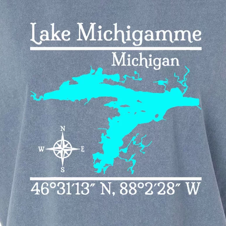 Lake Michigamme Michigan Garment-Dyed Women's Muscle Tee