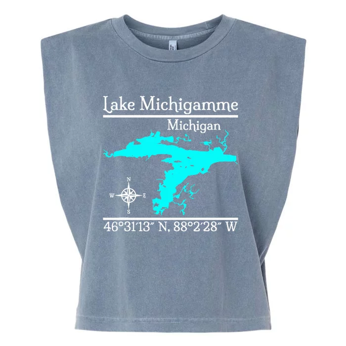 Lake Michigamme Michigan Garment-Dyed Women's Muscle Tee