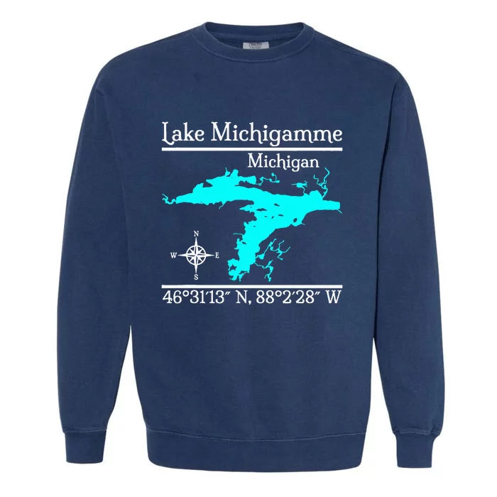 Lake Michigamme Michigan Garment-Dyed Sweatshirt