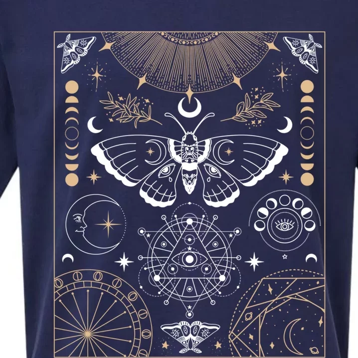 Luna Moth Moon Phases Witchy Dark Academia Aesthetic Gift Sueded Cloud Jersey T-Shirt